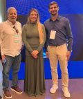 Dr. Paulo Wilton Câmara, representante da VassourasTec, Dra. Caroline Alves, presidente da Faperj e Álvaro Leiroz, discente do Mestrado em Ciências Ambientais, contemplado no Edital.